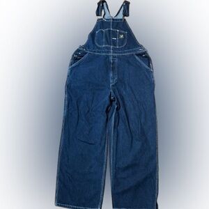 Real Work Wear Blue Denim Bib Carpenters Overalls Size 40